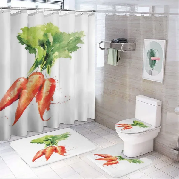 Watercolor Carrot on a shower curtain