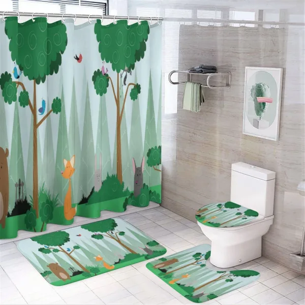 Woods Cartoon on a shower curtain