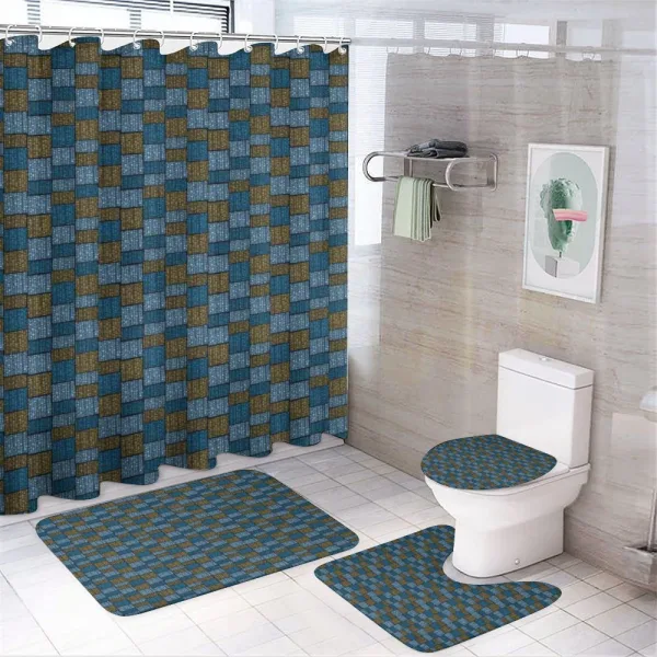 Abstract Oriental Motif on a shower curtain