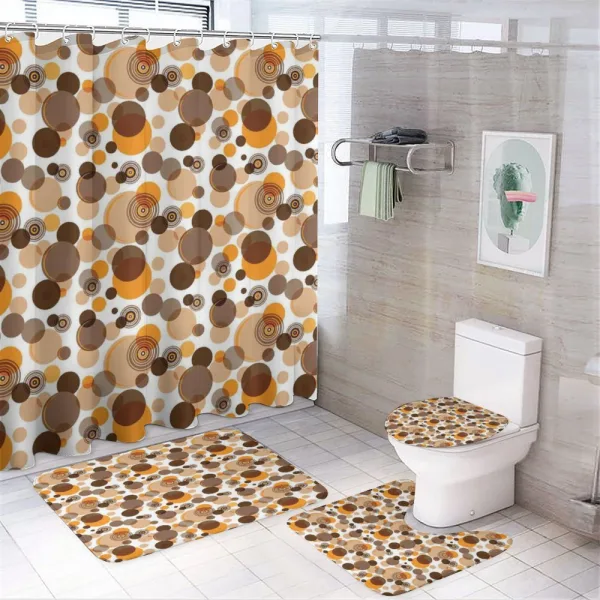 Chaotic Spots Rings on a shower curtain