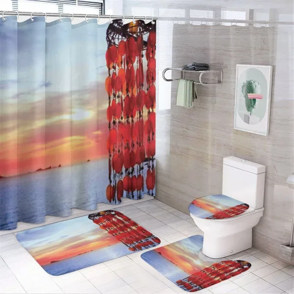 Dreamcatcher Ibiza Sunset on a shower curtain