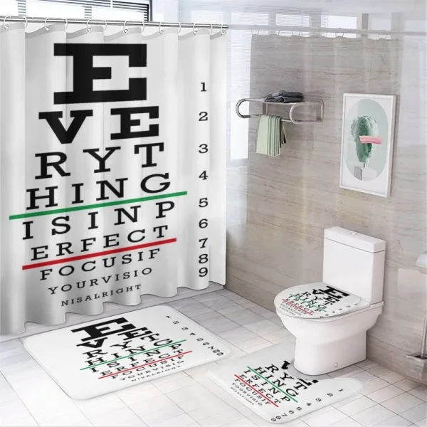 Encouraging Calligraphy on a shower curtain