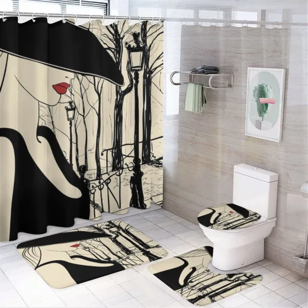 European Woman Montmartre on a shower curtain