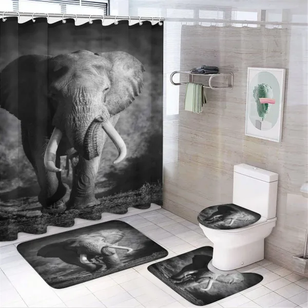 Exotic Wildlife Elephant on a shower curtain