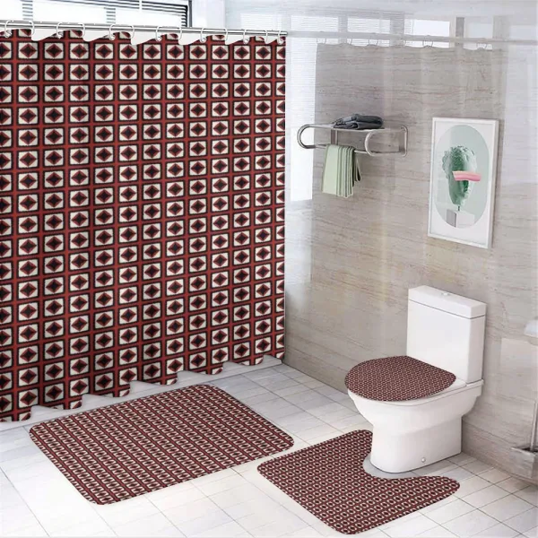 Grid Style Squares on a shower curtain