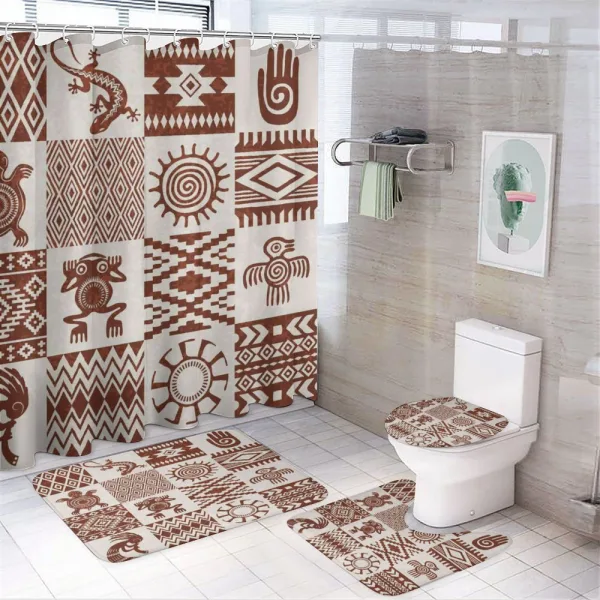 Grunge Native Tile on a shower curtain