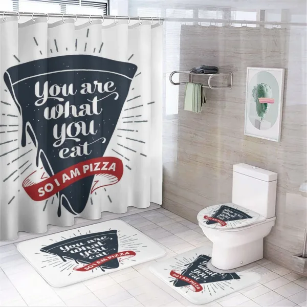 Grunge Pizza Slice on a shower curtain