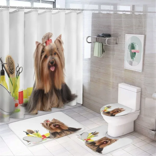 Hairstyle Puppy on a shower curtain