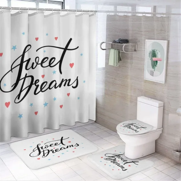 Hearts and Stars on a shower curtain