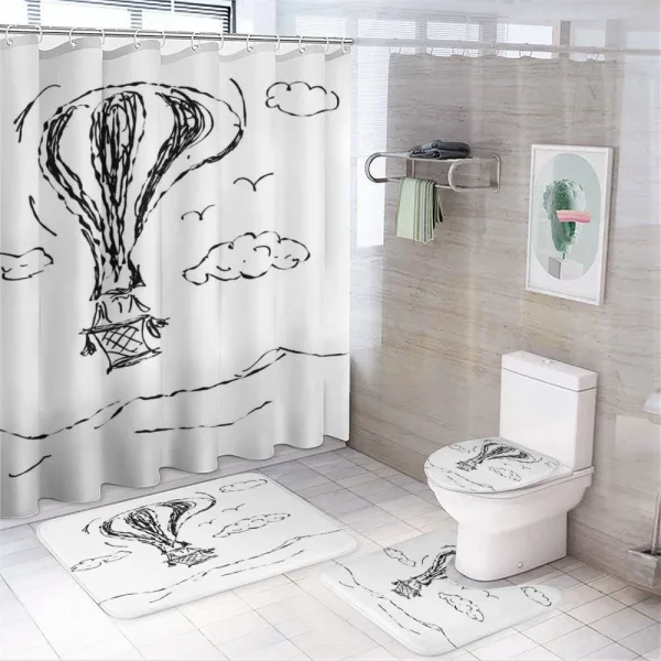 Hot Air Balloon Clouds on a shower curtain