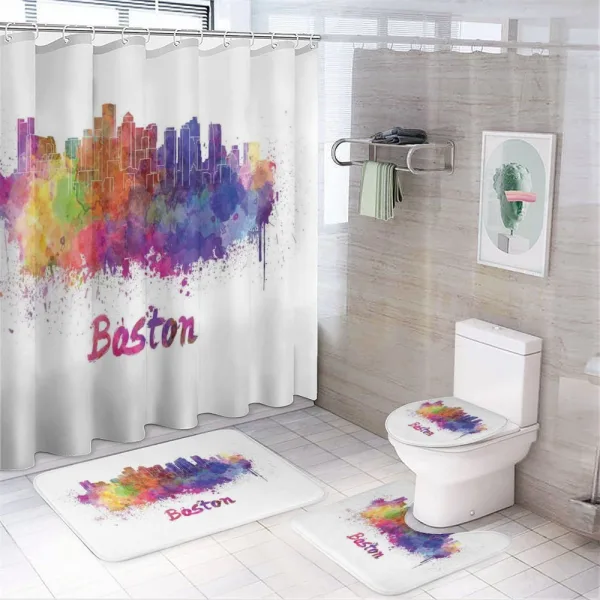Ink Splattered Design on a shower curtain