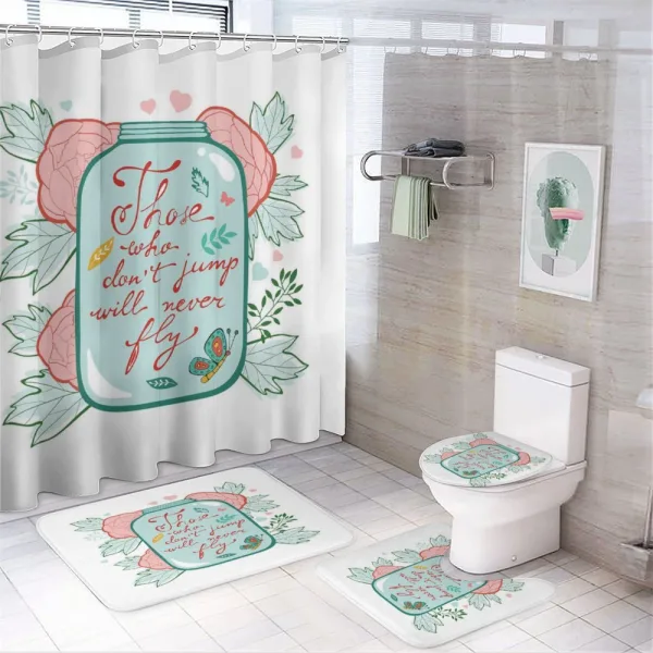 Inspirational Saying on Jar on a shower curtain