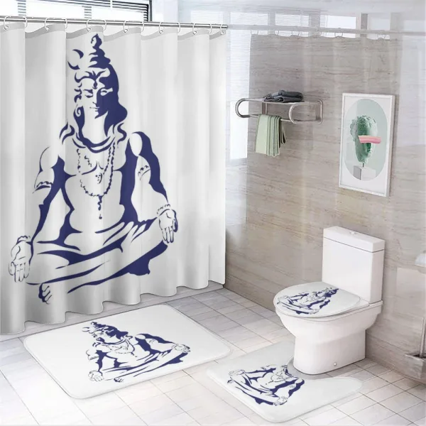 Lotus Position on a shower curtain