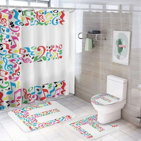 Music Language Theme E on a shower curtain