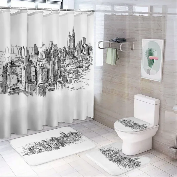 NYC Historical Sketch on a shower curtain
