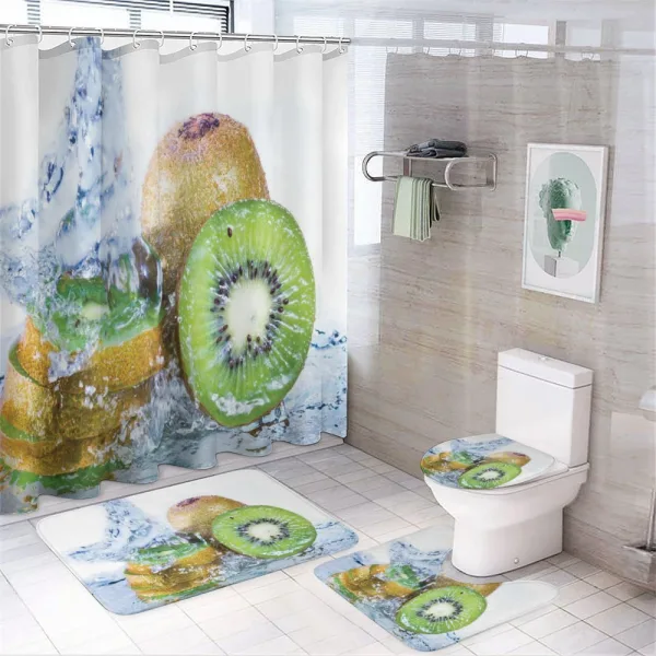 Photo of Water Splash on Fruit on a shower curtain
