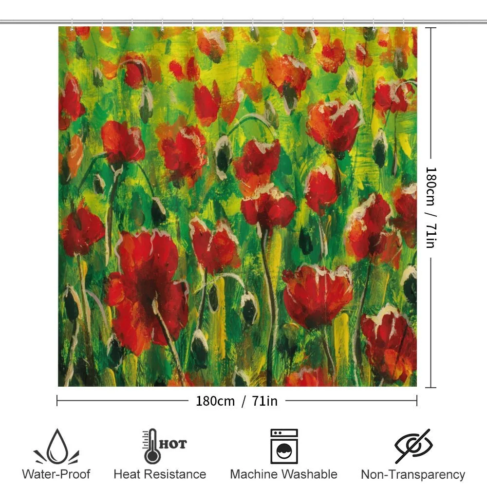 Poppies on Green Grass — Detail 2