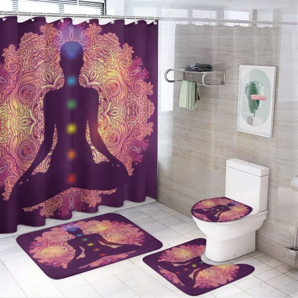 Psychedelic Mandala on a shower curtain
