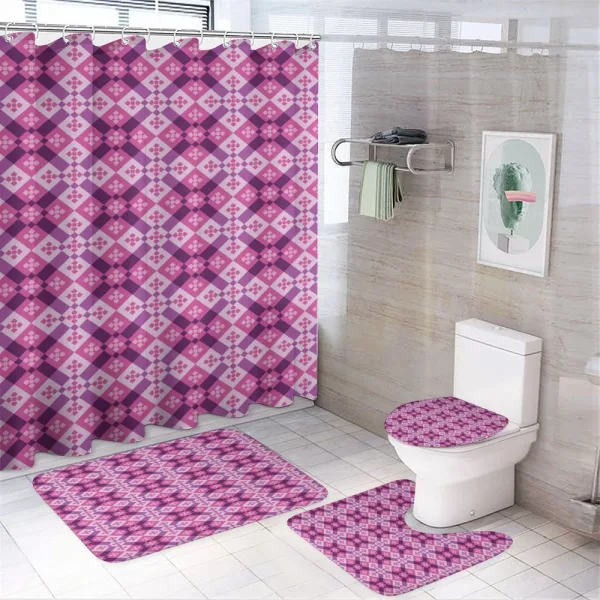 Rectangles Floorboard Art on a shower curtain