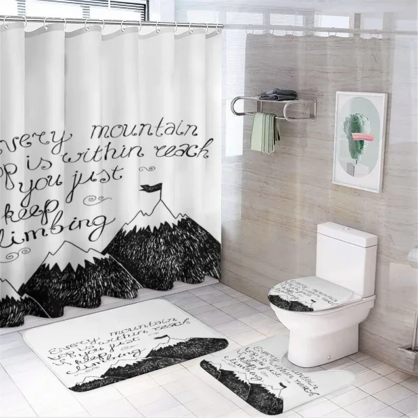 Sketchy Mountains on a shower curtain