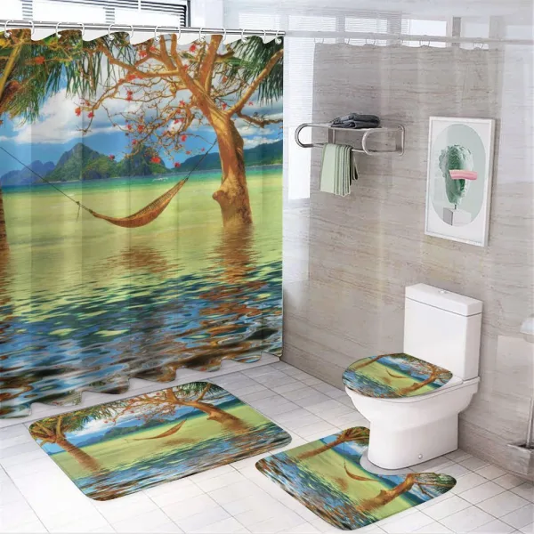 Trees in Tropical Land on a shower curtain