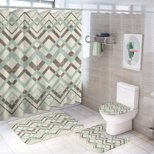 Vintage Zigzag Lines on a shower curtain