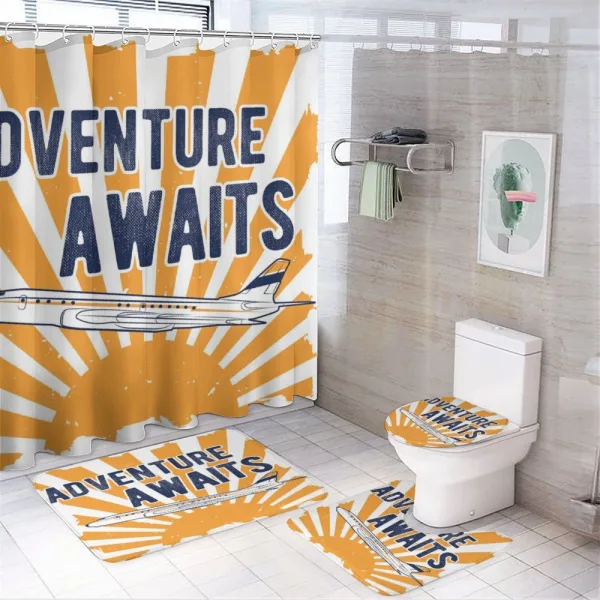 Airplane Sun Journey on a shower curtain
