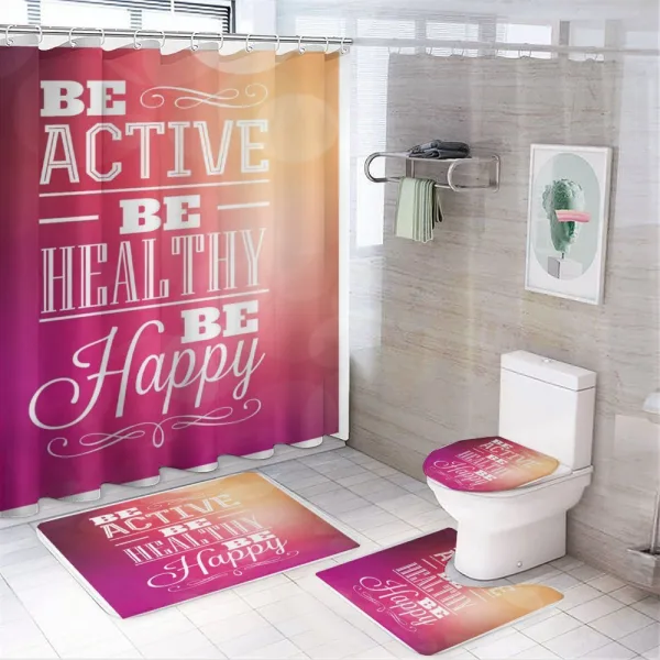 Be Active Be Healthy on a shower curtain