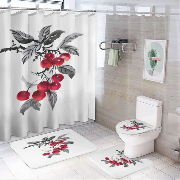 Branch of Rowan Artwork on a shower curtain