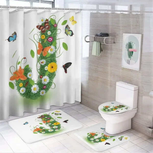 Butterfly Flourish on a shower curtain