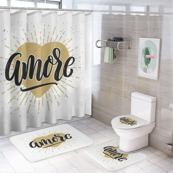 Calligraphy with Heart on a shower curtain