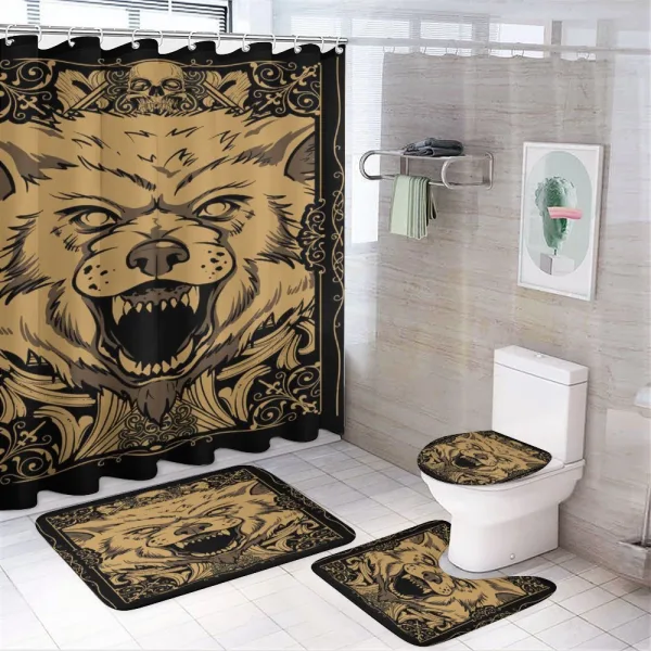 Card Style Angry Animal on a shower curtain