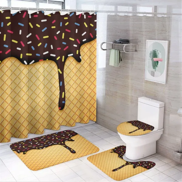 Choco Waffle on a shower curtain