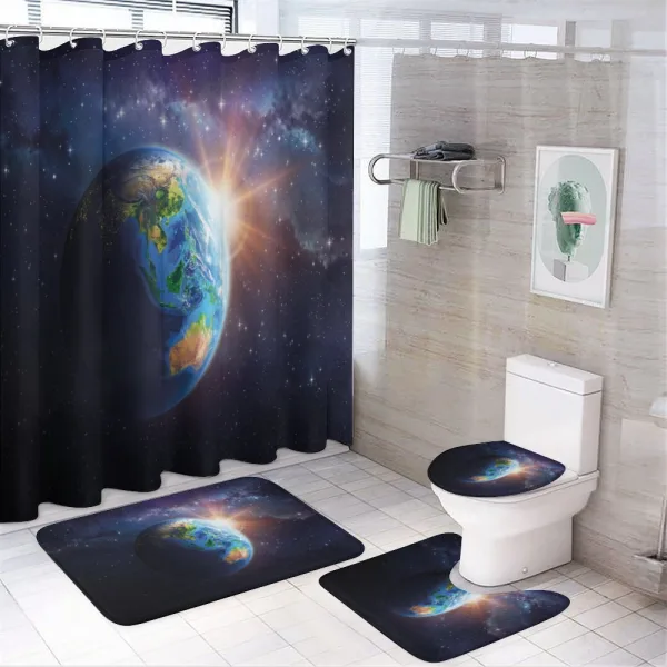 Face of Earth in Space on a shower curtain