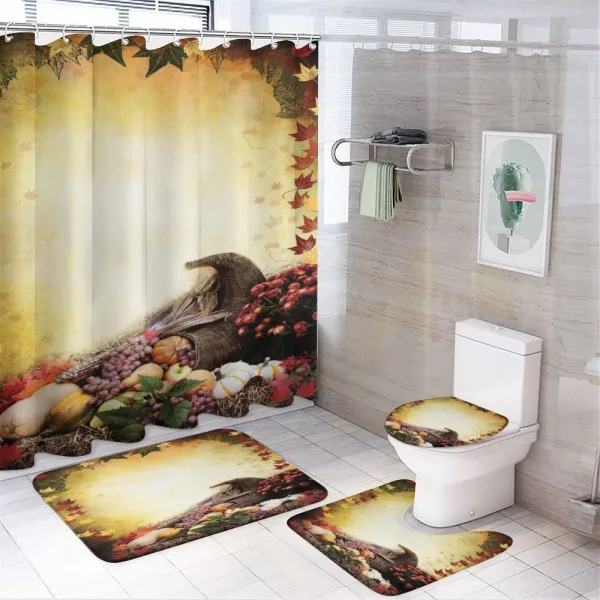 Fall Theme Arrangement on a shower curtain