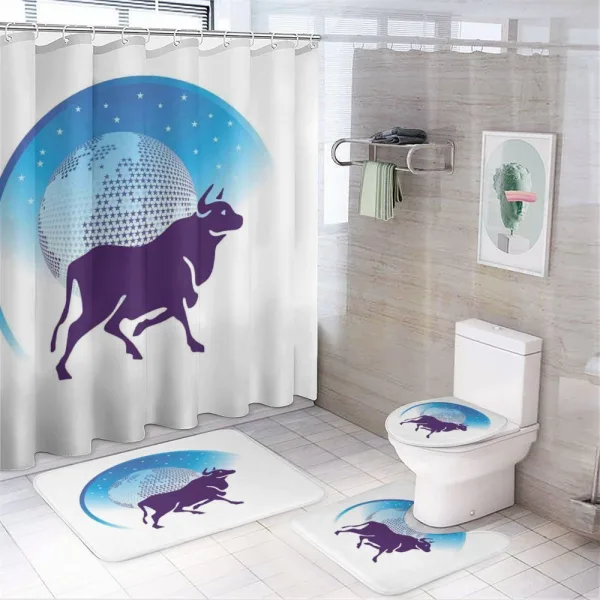 Globe Stars Bull on a shower curtain