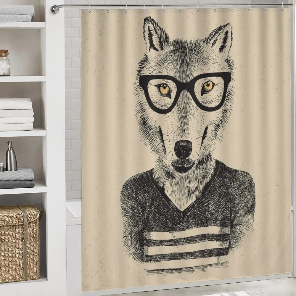 Hand Drawn Wolf and Glasses — Detail 4