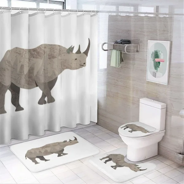 Herbivore Animal Monochrome on a shower curtain