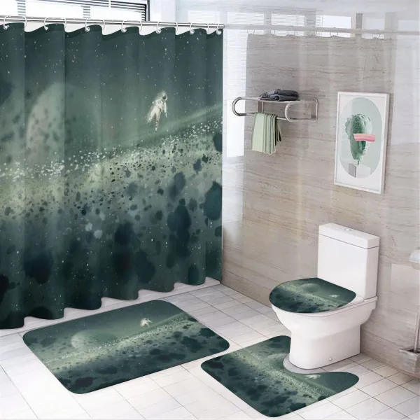 Moon Astronaut on a shower curtain