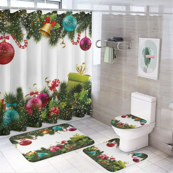 New Year Greeting on a shower curtain