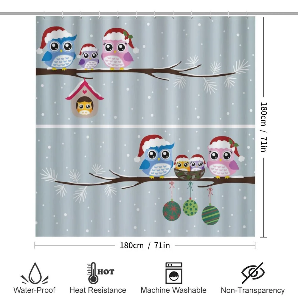 Owls with Santa Hats — Detail 2