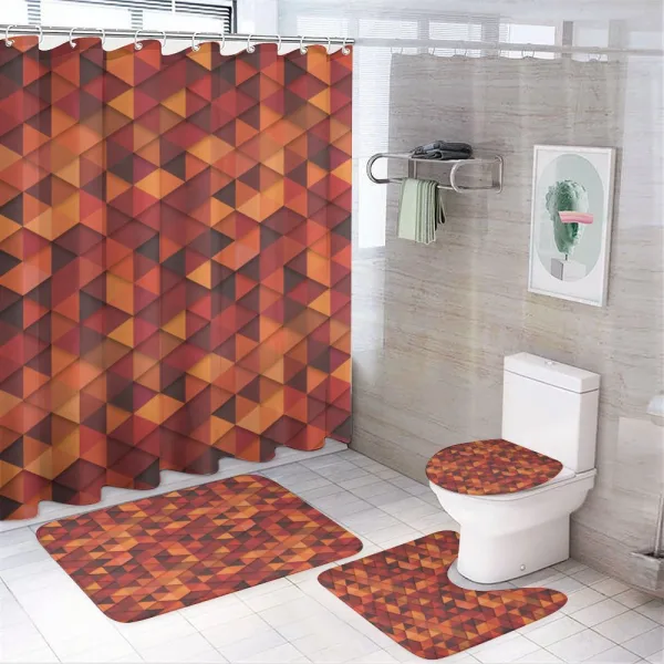 Retro Pattern Triangle on a shower curtain