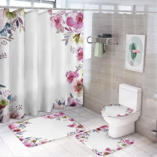 Romantic Blossom Flowers on a shower curtain