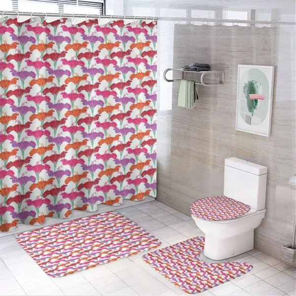 Romantic Petals Design on a shower curtain