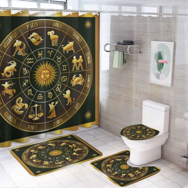 Signs Circle Sun Moon on a shower curtain
