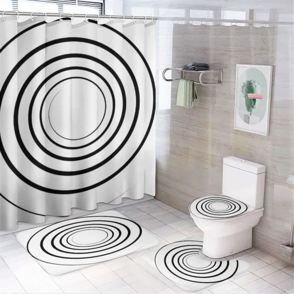 Spiral Shape Monochrome on a shower curtain