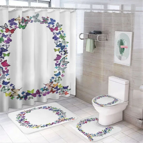 Spring Inspired Font on a shower curtain