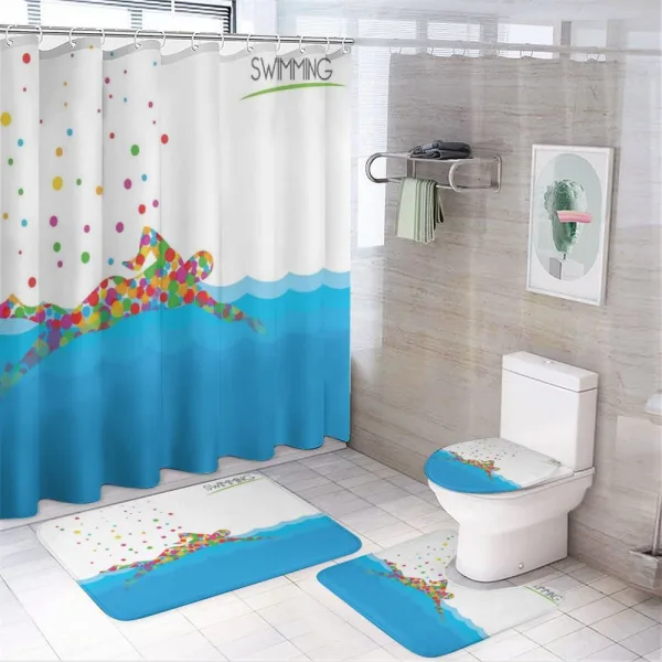 Swimming Pool on a shower curtain