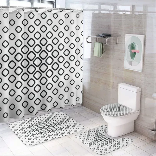 Trippy Fractal Rounds on a shower curtain