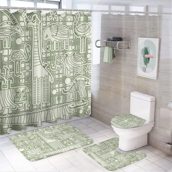 Various Animal Composition on a shower curtain